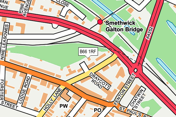 B66 1RF map - OS OpenMap – Local (Ordnance Survey)