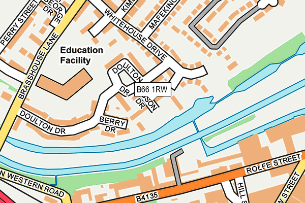 B66 1RW map - OS OpenMap – Local (Ordnance Survey)