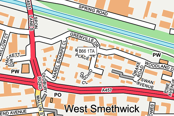 B66 1TA map - OS OpenMap – Local (Ordnance Survey)