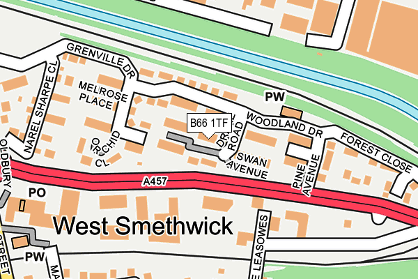 B66 1TF map - OS OpenMap – Local (Ordnance Survey)