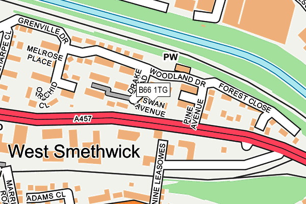 B66 1TG map - OS OpenMap – Local (Ordnance Survey)