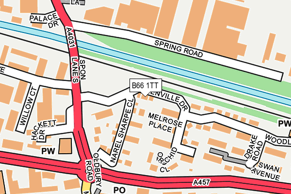 B66 1TT map - OS OpenMap – Local (Ordnance Survey)