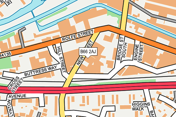 B66 2AJ map - OS OpenMap – Local (Ordnance Survey)