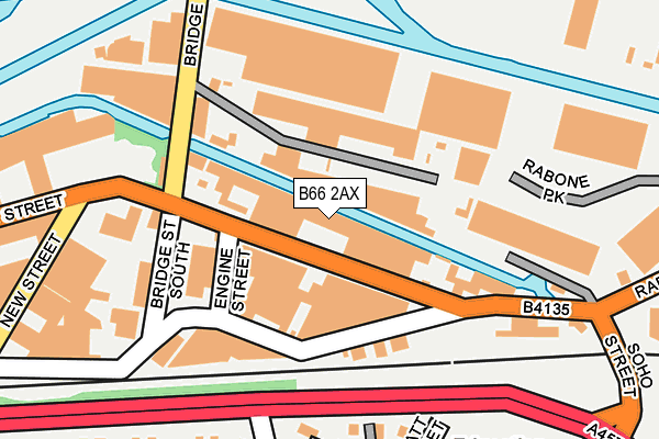 B66 2AX map - OS OpenMap – Local (Ordnance Survey)