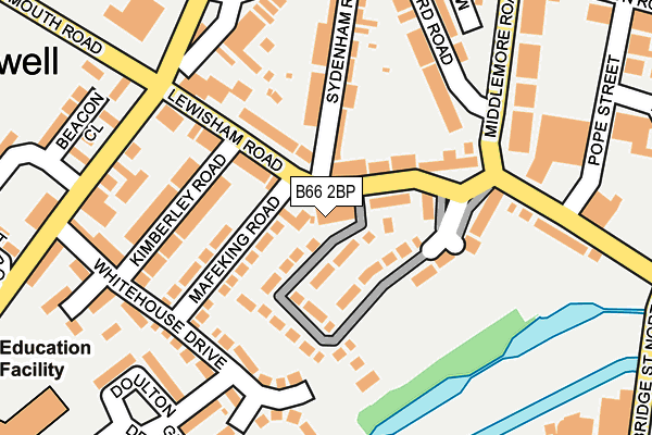 B66 2BP map - OS OpenMap – Local (Ordnance Survey)