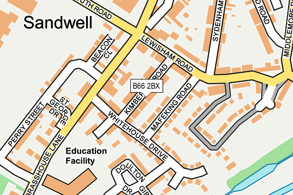 B66 2BX map - OS OpenMap – Local (Ordnance Survey)