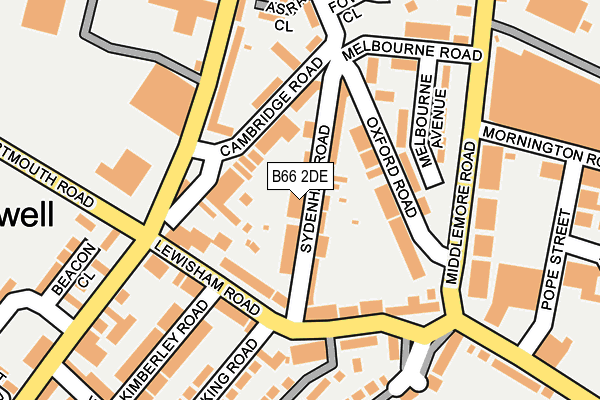 B66 2DE map - OS OpenMap – Local (Ordnance Survey)