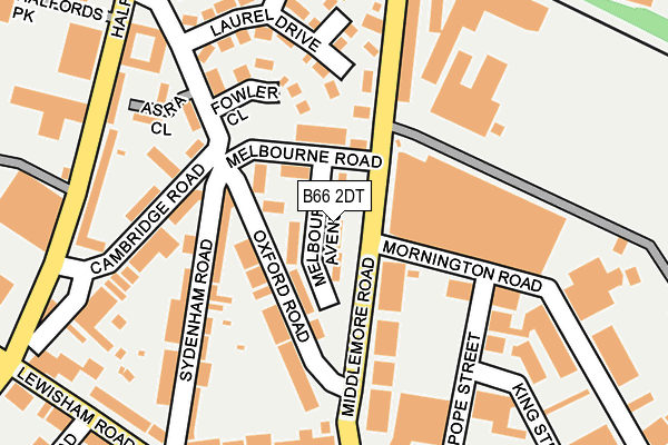 B66 2DT map - OS OpenMap – Local (Ordnance Survey)