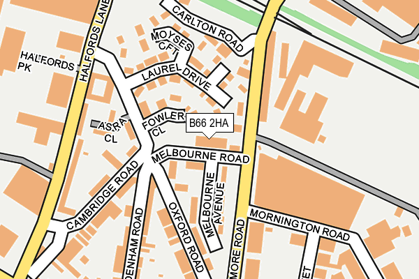 B66 2HA map - OS OpenMap – Local (Ordnance Survey)