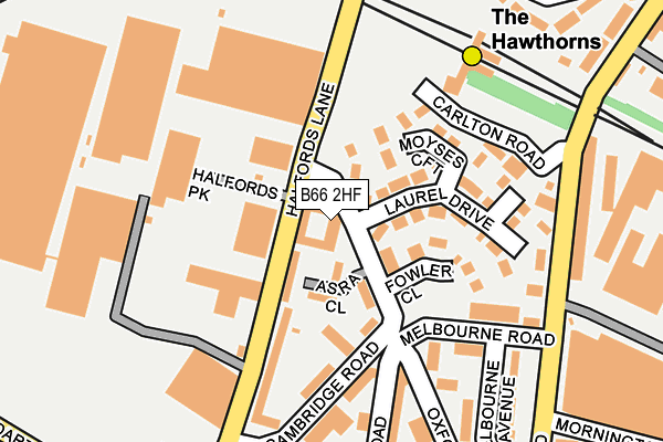 B66 2HF map - OS OpenMap – Local (Ordnance Survey)