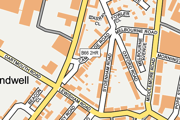 B66 2HR map - OS OpenMap – Local (Ordnance Survey)
