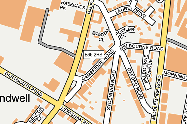 B66 2HS map - OS OpenMap – Local (Ordnance Survey)