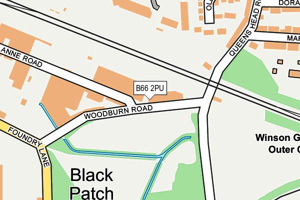 B66 2PU map - OS OpenMap – Local (Ordnance Survey)