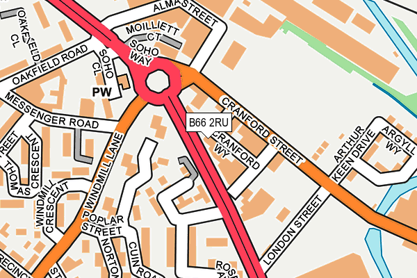 B66 2RU map - OS OpenMap – Local (Ordnance Survey)