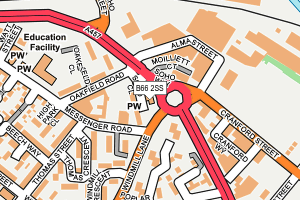 B66 2SS map - OS OpenMap – Local (Ordnance Survey)