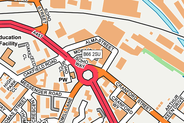 B66 2SU map - OS OpenMap – Local (Ordnance Survey)