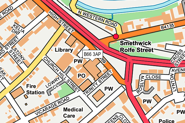 B66 3AP map - OS OpenMap – Local (Ordnance Survey)