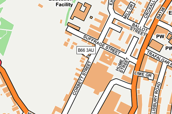 B66 3AU map - OS OpenMap – Local (Ordnance Survey)