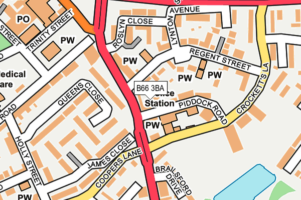 B66 3BA map - OS OpenMap – Local (Ordnance Survey)