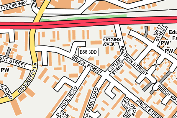 B66 3DD map - OS OpenMap – Local (Ordnance Survey)