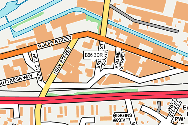 B66 3DR map - OS OpenMap – Local (Ordnance Survey)