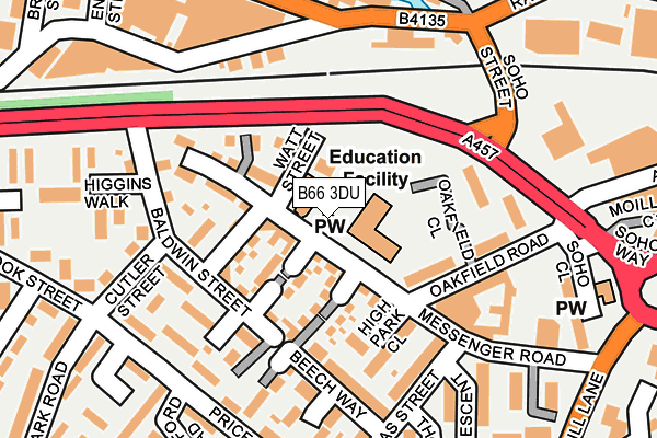 B66 3DU map - OS OpenMap – Local (Ordnance Survey)