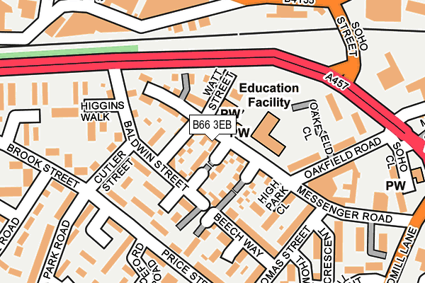 B66 3EB map - OS OpenMap – Local (Ordnance Survey)