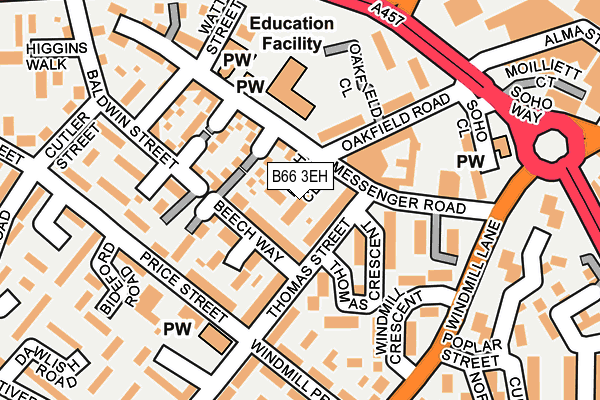 B66 3EH map - OS OpenMap – Local (Ordnance Survey)