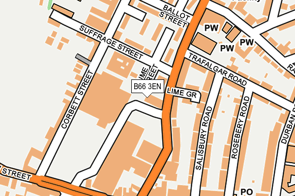 B66 3EN map - OS OpenMap – Local (Ordnance Survey)