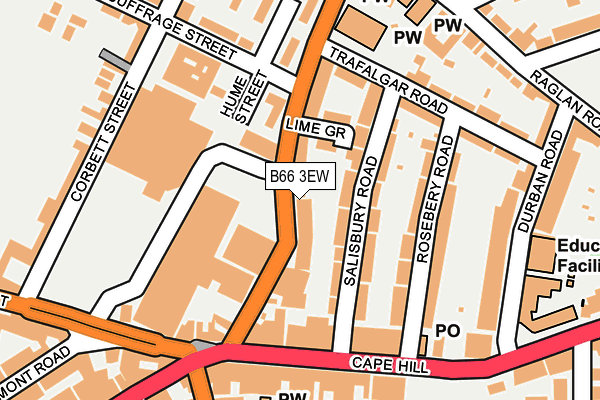 B66 3EW map - OS OpenMap – Local (Ordnance Survey)