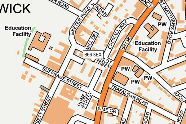 B66 3EX map - OS OpenMap – Local (Ordnance Survey)