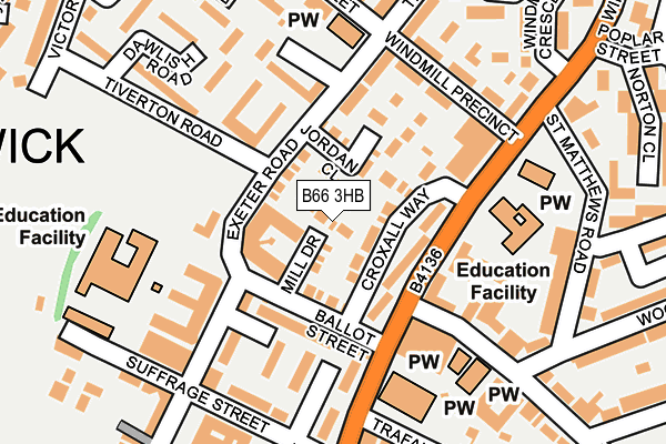 B66 3HB map - OS OpenMap – Local (Ordnance Survey)