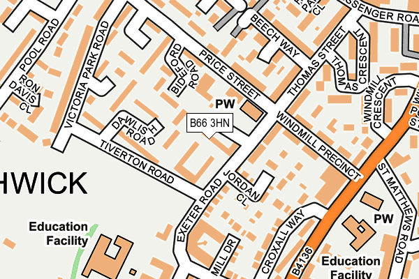 B66 3HN map - OS OpenMap – Local (Ordnance Survey)