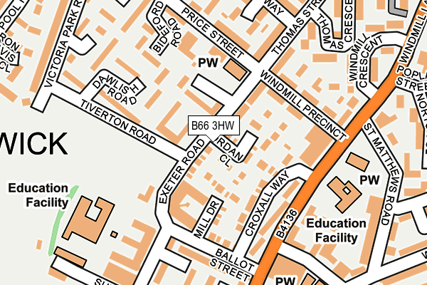 B66 3HW map - OS OpenMap – Local (Ordnance Survey)