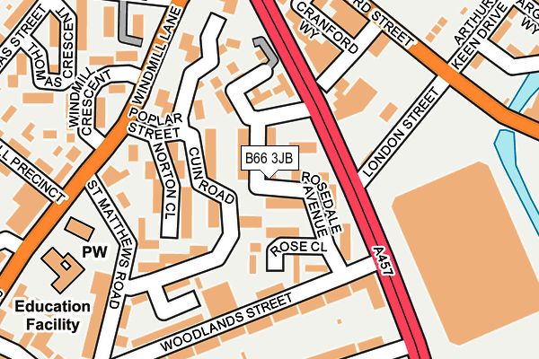 B66 3JB map - OS OpenMap – Local (Ordnance Survey)