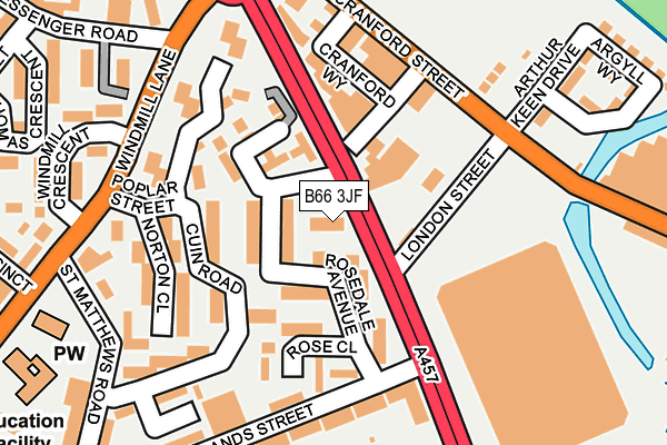 B66 3JF map - OS OpenMap – Local (Ordnance Survey)