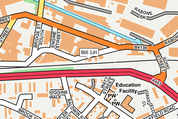 B66 3JH map - OS OpenMap – Local (Ordnance Survey)