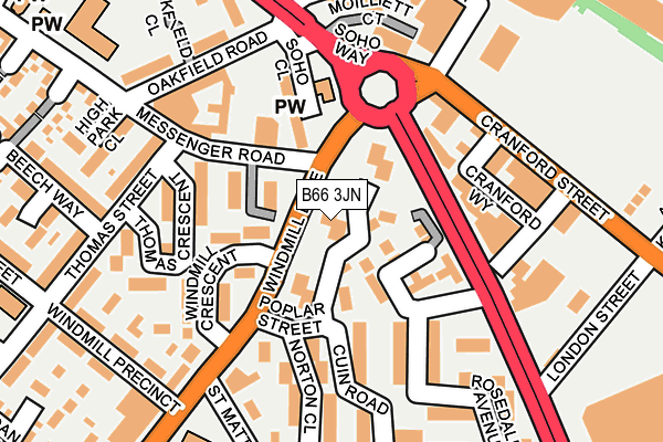 B66 3JN map - OS OpenMap – Local (Ordnance Survey)