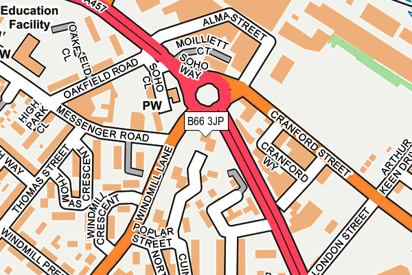 B66 3JP map - OS OpenMap – Local (Ordnance Survey)