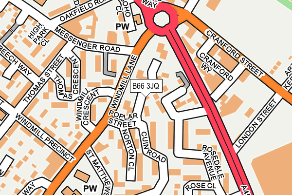 B66 3JQ map - OS OpenMap – Local (Ordnance Survey)