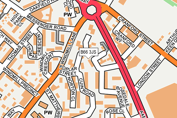 B66 3JS map - OS OpenMap – Local (Ordnance Survey)