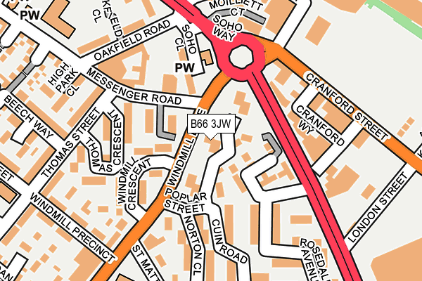 B66 3JW map - OS OpenMap – Local (Ordnance Survey)