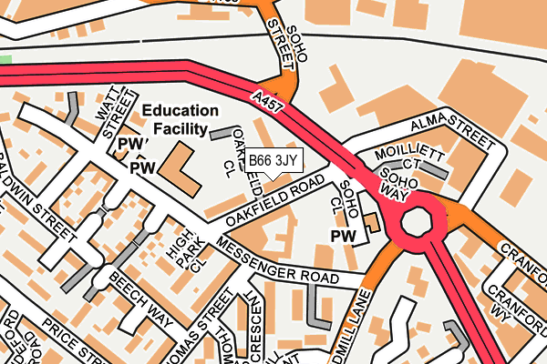 B66 3JY map - OS OpenMap – Local (Ordnance Survey)