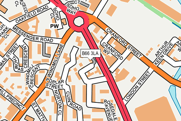 B66 3LA map - OS OpenMap – Local (Ordnance Survey)