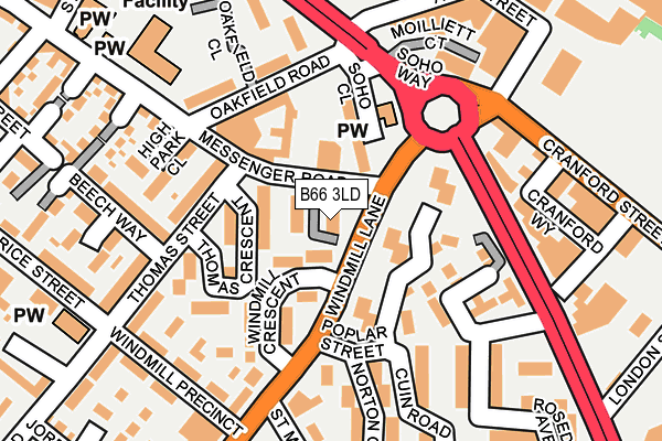 B66 3LD map - OS OpenMap – Local (Ordnance Survey)