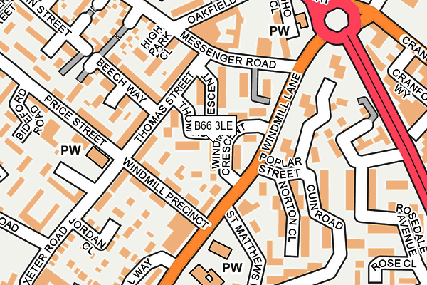 B66 3LE map - OS OpenMap – Local (Ordnance Survey)