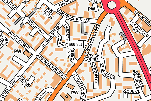 B66 3LJ map - OS OpenMap – Local (Ordnance Survey)