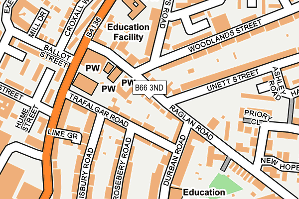 B66 3ND map - OS OpenMap – Local (Ordnance Survey)