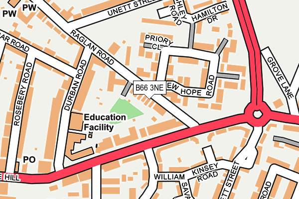 B66 3NE map - OS OpenMap – Local (Ordnance Survey)