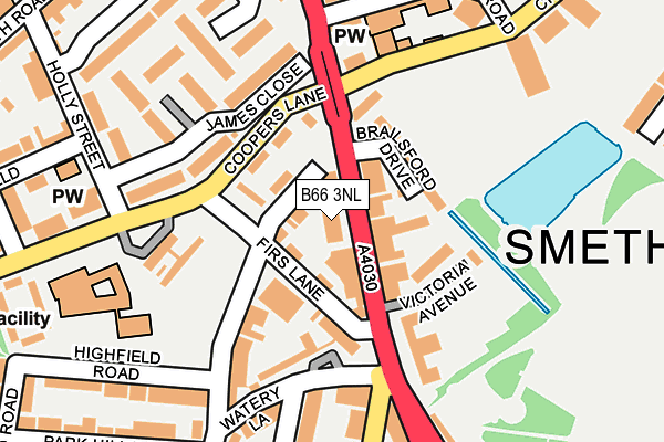 B66 3NL map - OS OpenMap – Local (Ordnance Survey)